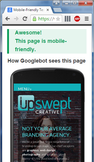 Upswept Creative is Mobile Friendly!