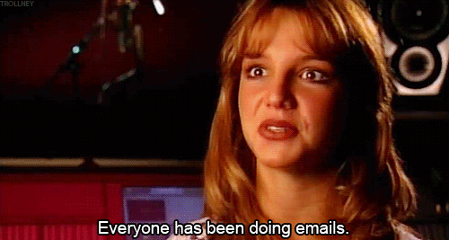 GIF of Britney Spears saying "Everyone has been doing emails"